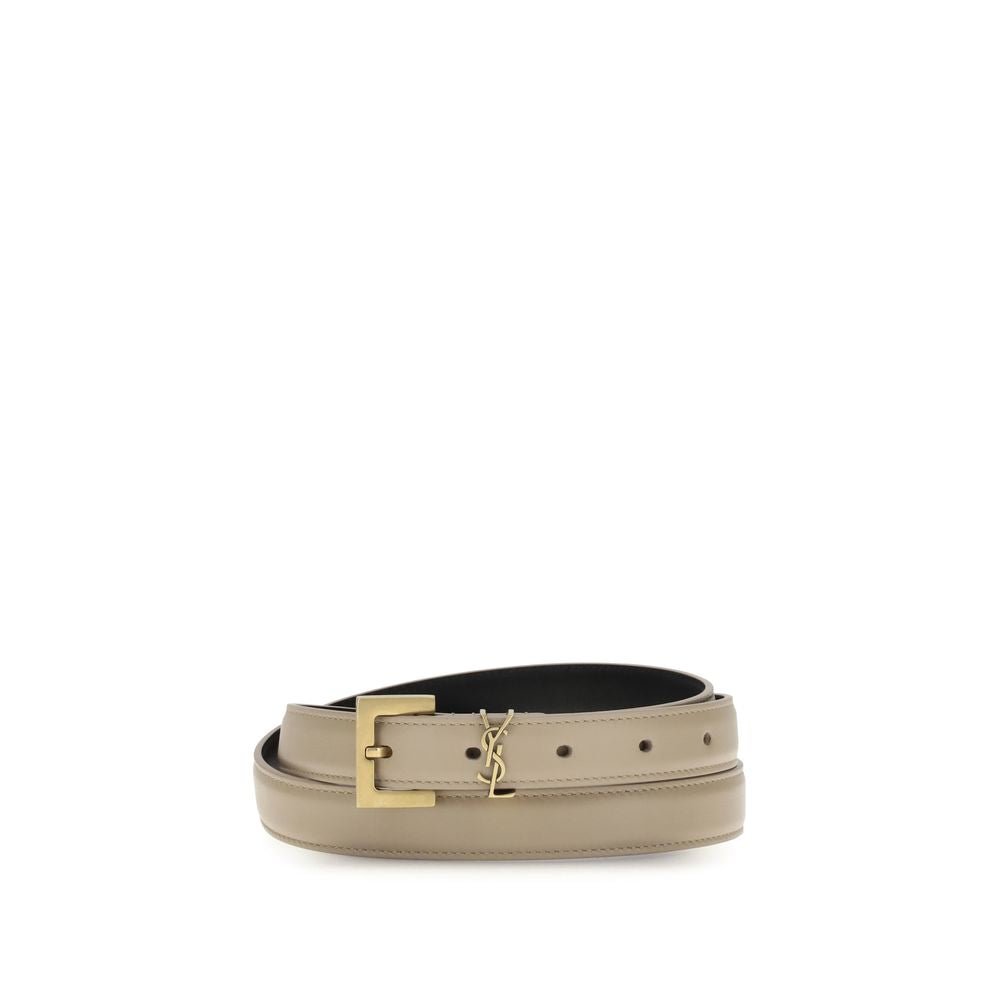 YSL Beige Leather Belt