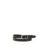 YSL Black Leather Silver Buckle Belt