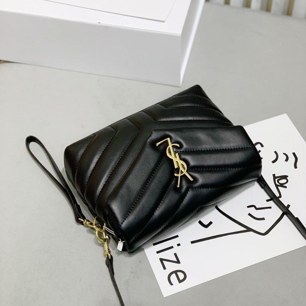 YSL Loulou Toy Quilted Strap Black Bag - Image 3