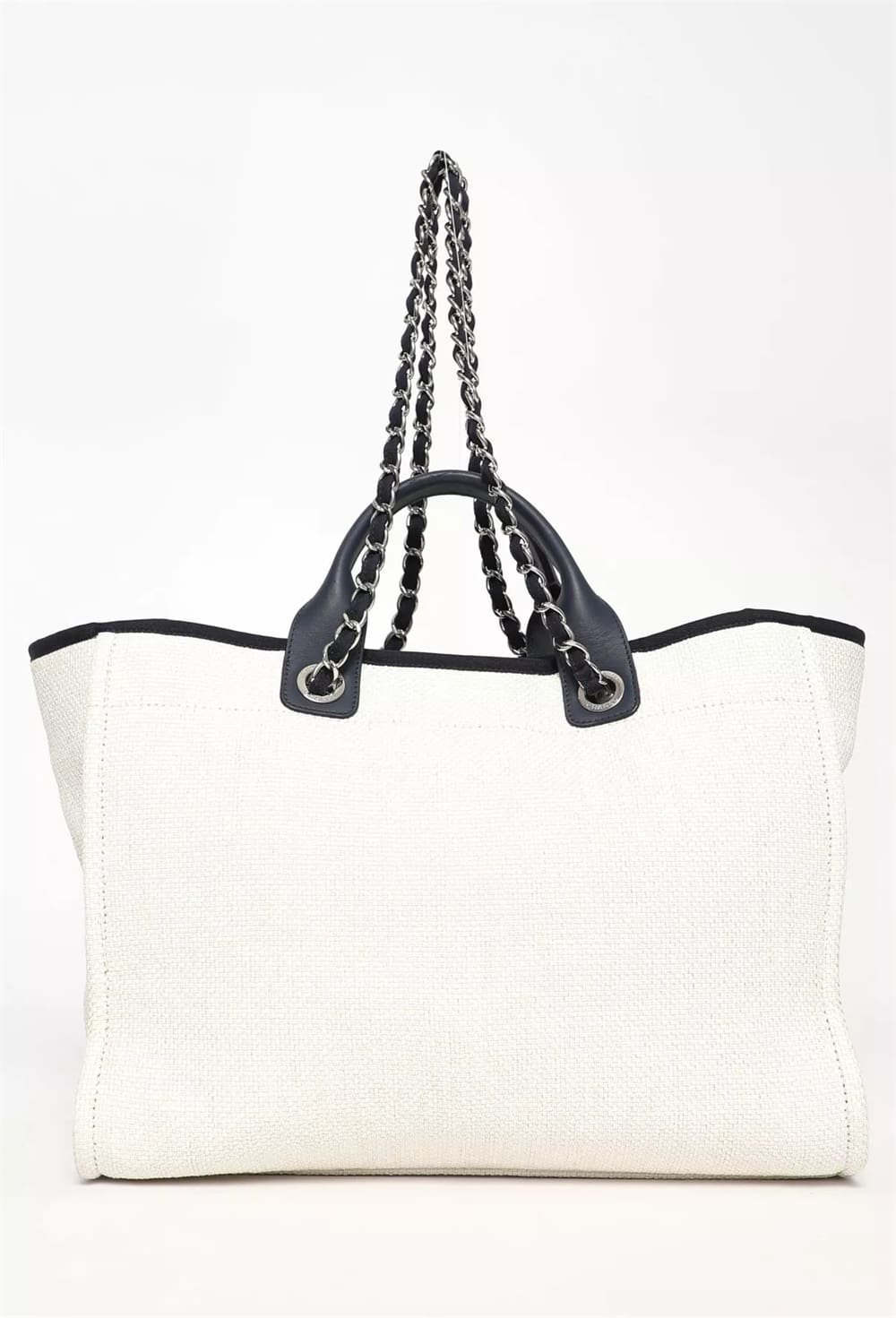 Chanel Deauville Canvas Tote Bag (Large White) - Image 4