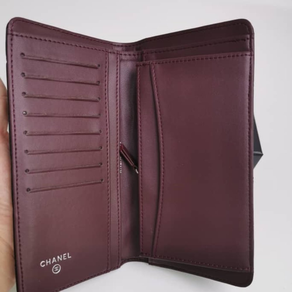 Chanel Classic Lambskin Long Flap Wallet (Silver) - Image 3