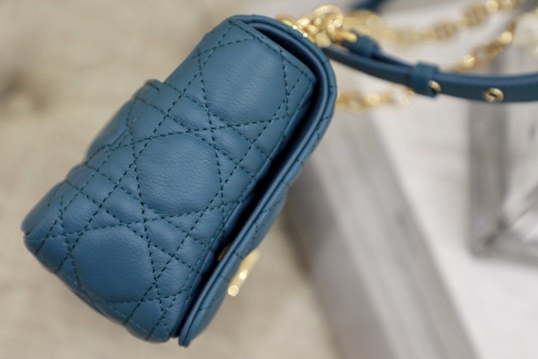 Dior Small Caro Deep Blue Cannage Hand Bag - Image 8