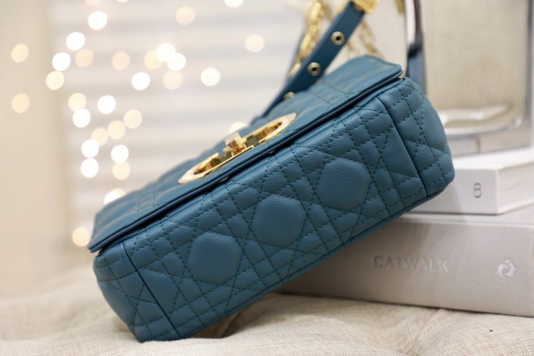 Dior Small Caro Deep Blue Cannage Hand Bag - Image 9