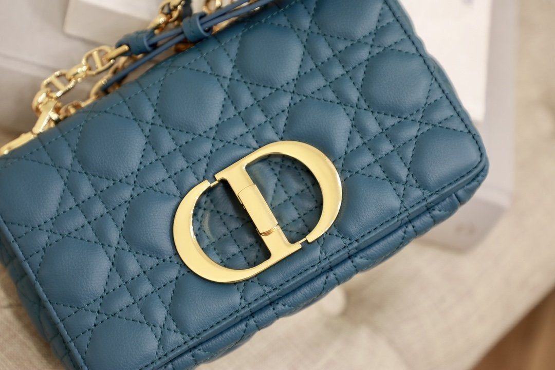 Dior Small Caro Deep Blue Cannage Hand Bag - Image 7