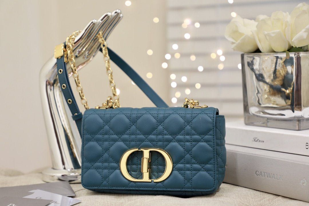 Dior Small Caro Deep Blue Cannage Hand Bag - Image 5