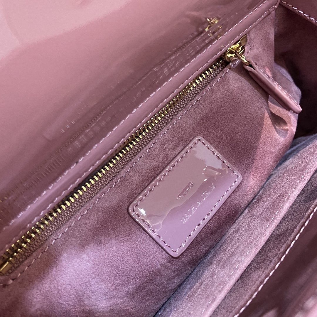 Dior Mini Lady Pink Patent Hand Bag - Image 9