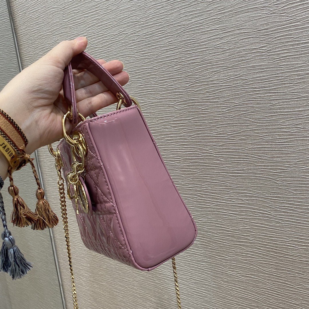 Alternative view of Dior Mini Lady Pink Patent Hand Bag