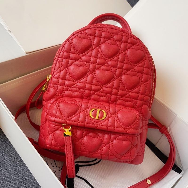 Alternative view of Dior Small Backpack Red Cannage Quilted Lambskin