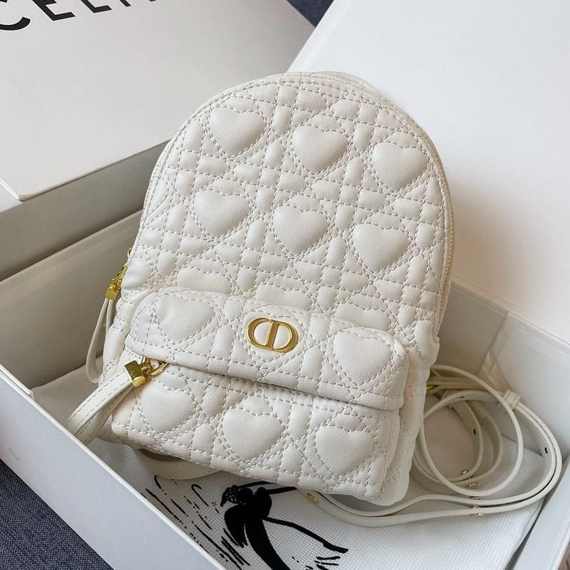 Alternative view of Dior Small Backpack White Cannage Lambskin Bag