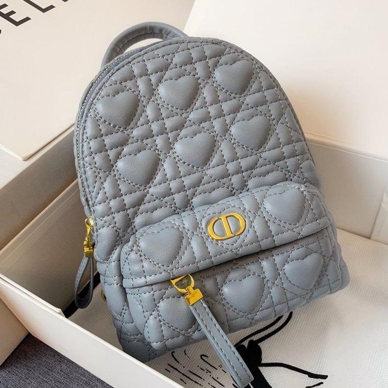 Dior Small Backpack Cloud Blue Cannage Lambskin Bag - Image 2