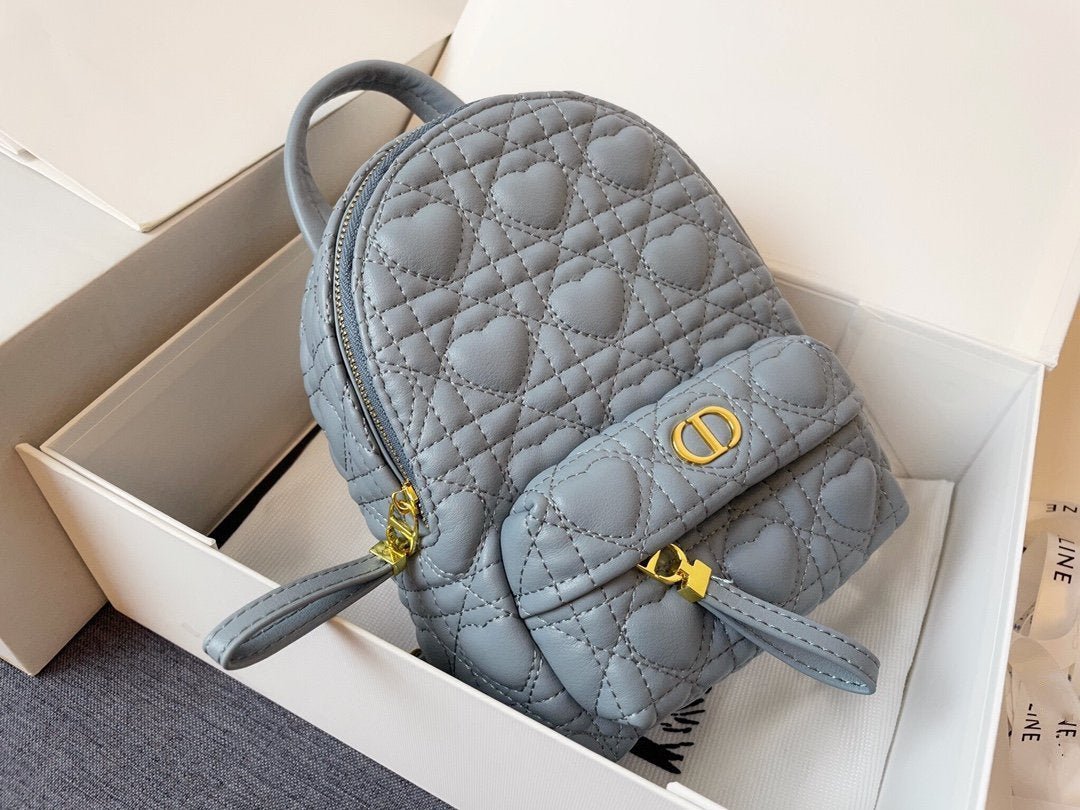 Dior Small Backpack Cloud Blue Cannage Lambskin Bag - Image 8