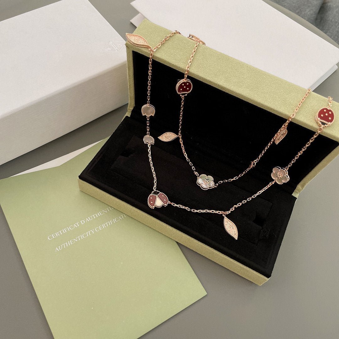 Alternative view of VCA Lucky Spring 15 Motifs Pink Gold Necklace