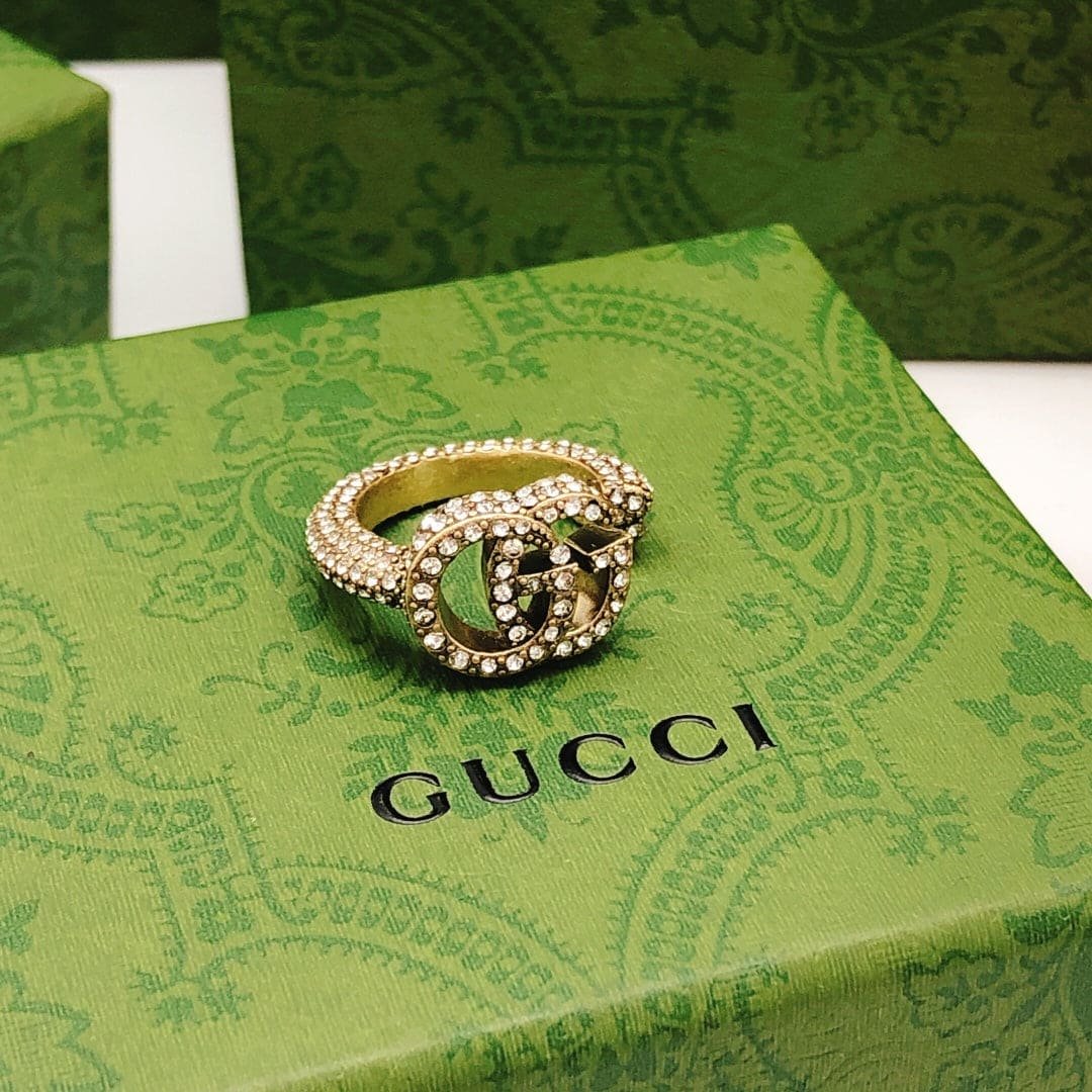 GUCCI Crystal Open GG Ring - Image 7