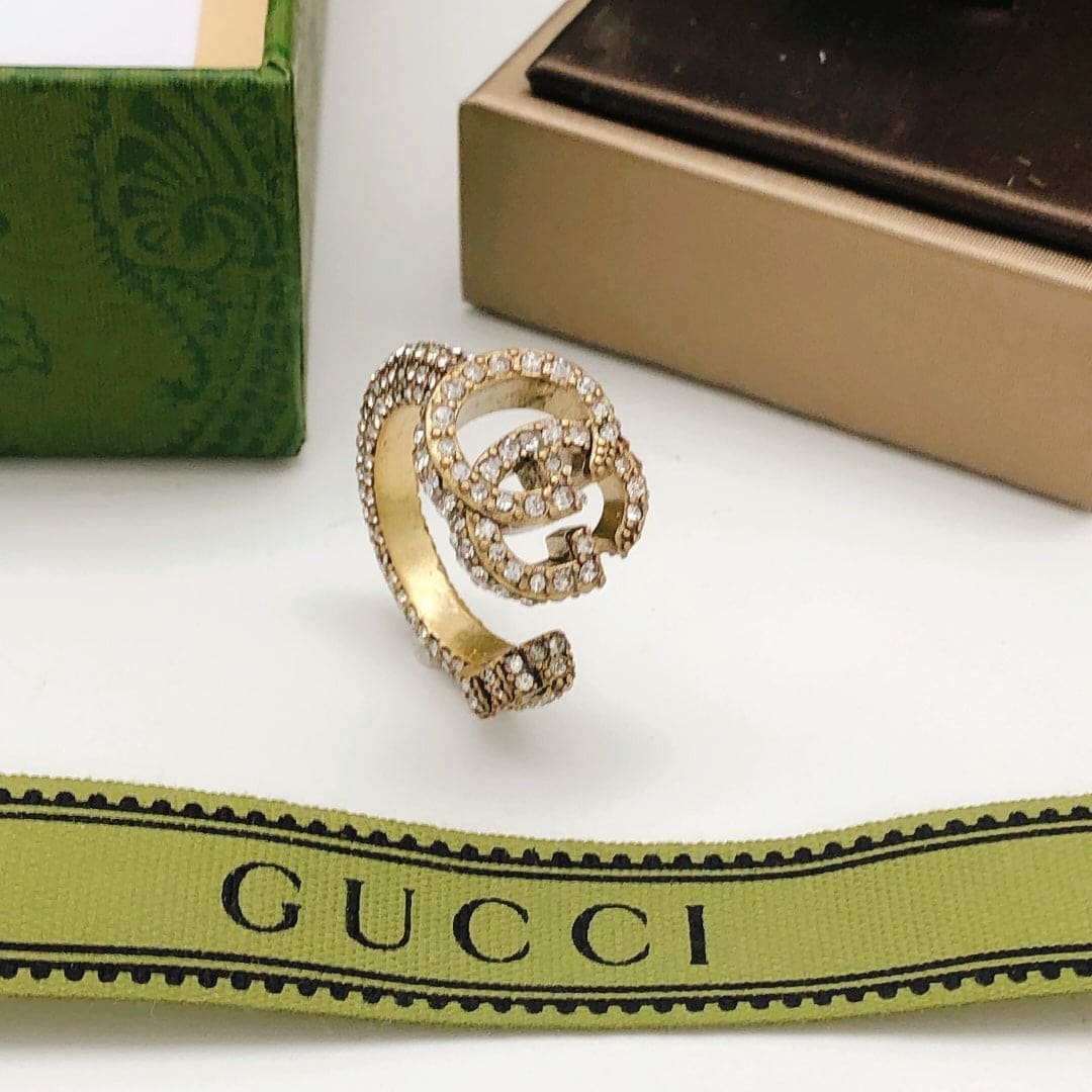 Alternative view of 18K Double Gucci Crystal Ring