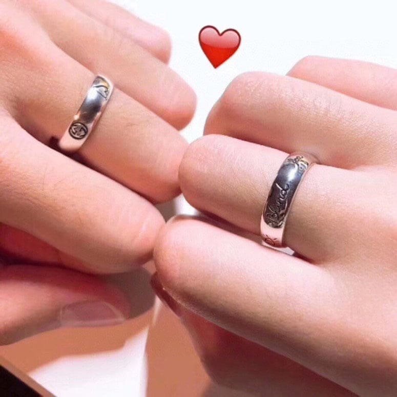 GUCCI Engraved Silver Love Band Ring - Image 8