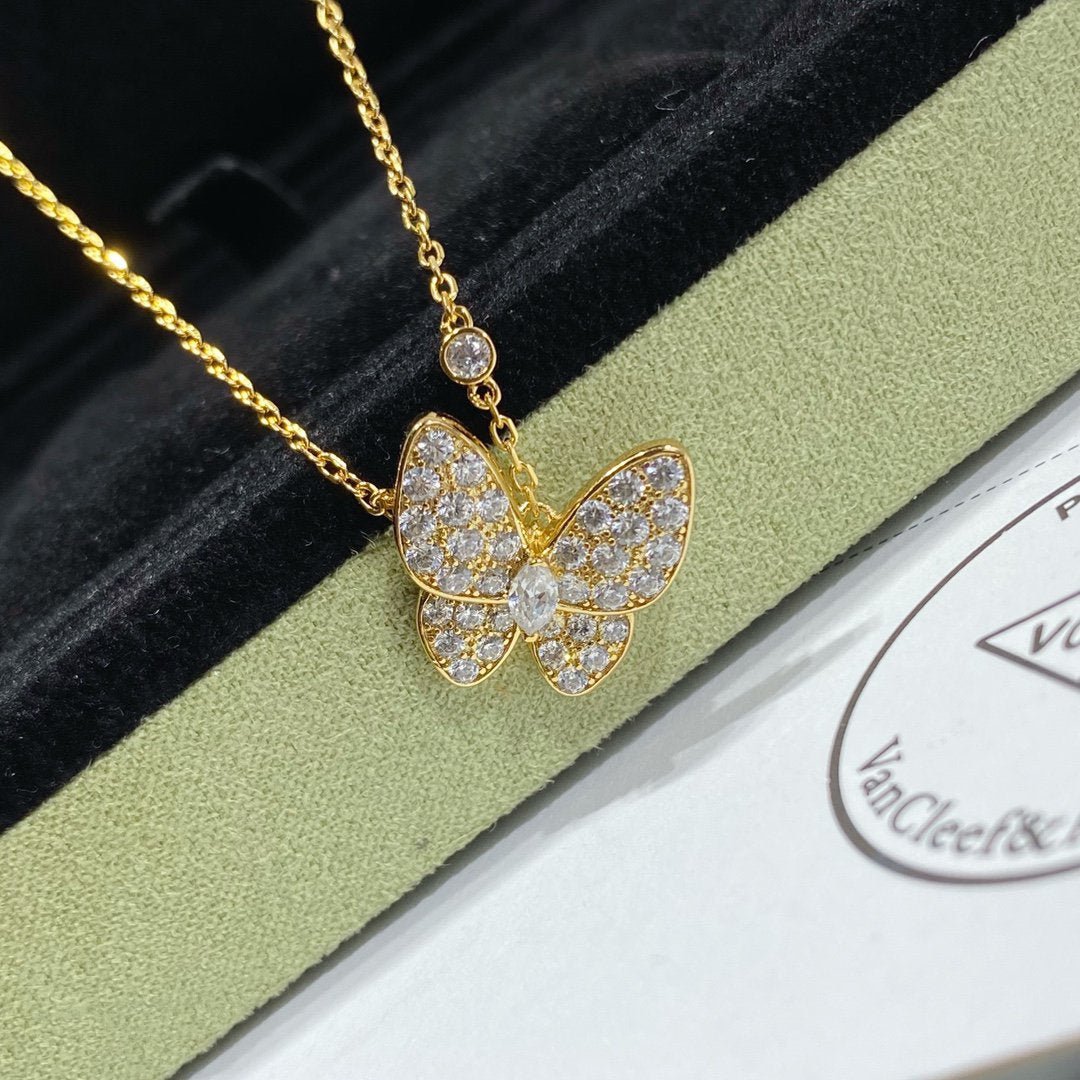 VCA Medium Butterfly Multi-Tone Diamond Necklace - Image 5