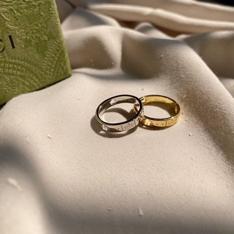 Alternative view of 18K Double Gucci White Gold Ring