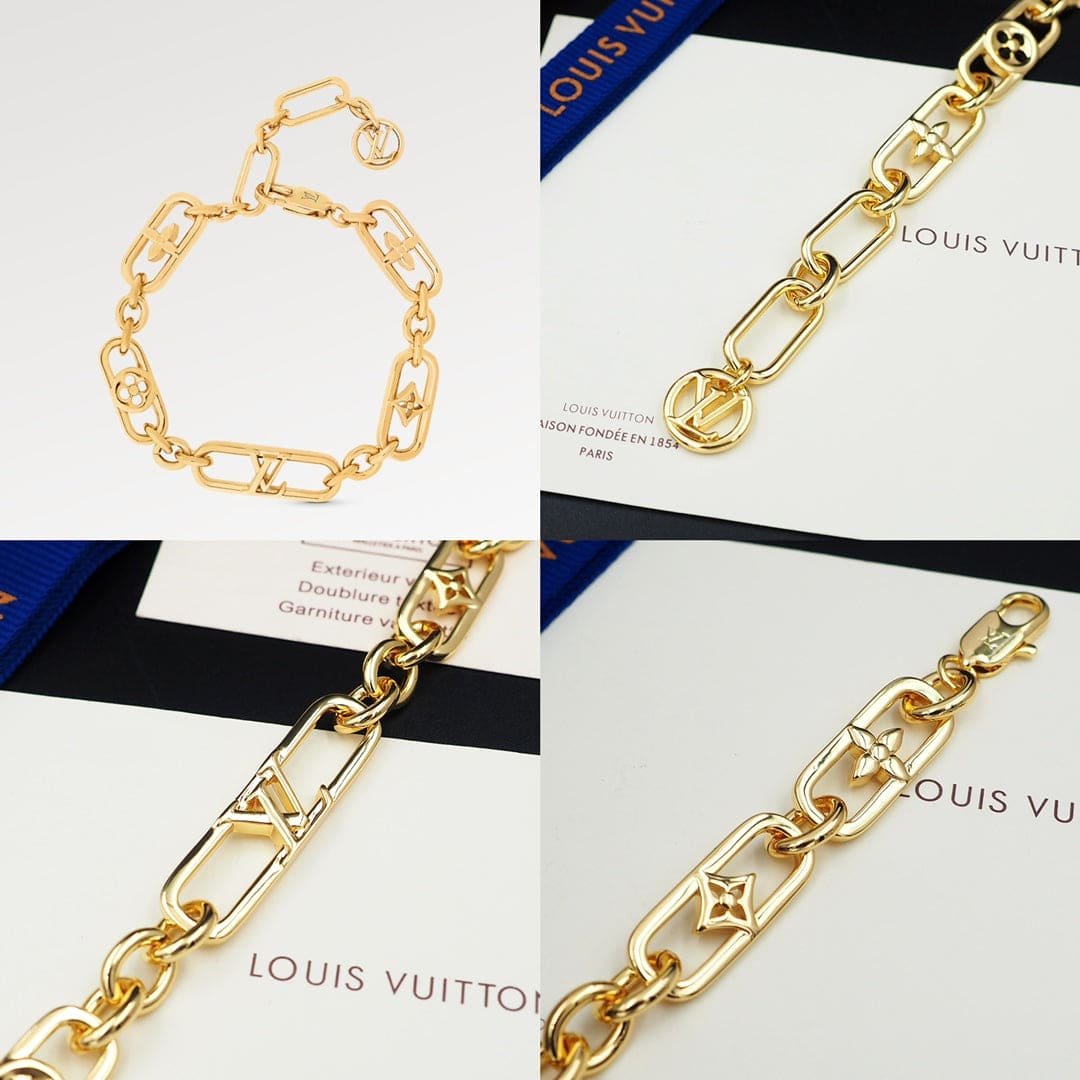 Alternative view of  LV Chain Flower Charm Bracelet