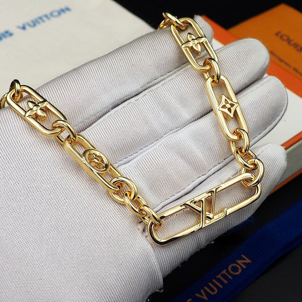 LV Chain Flower Charm Bracelet - Image 7