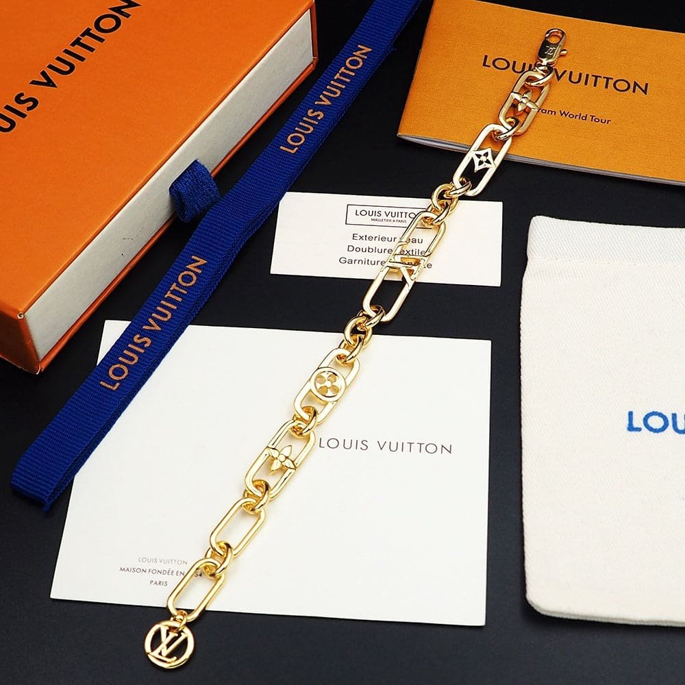 LV Chain Flower Charm Bracelet - Image 8