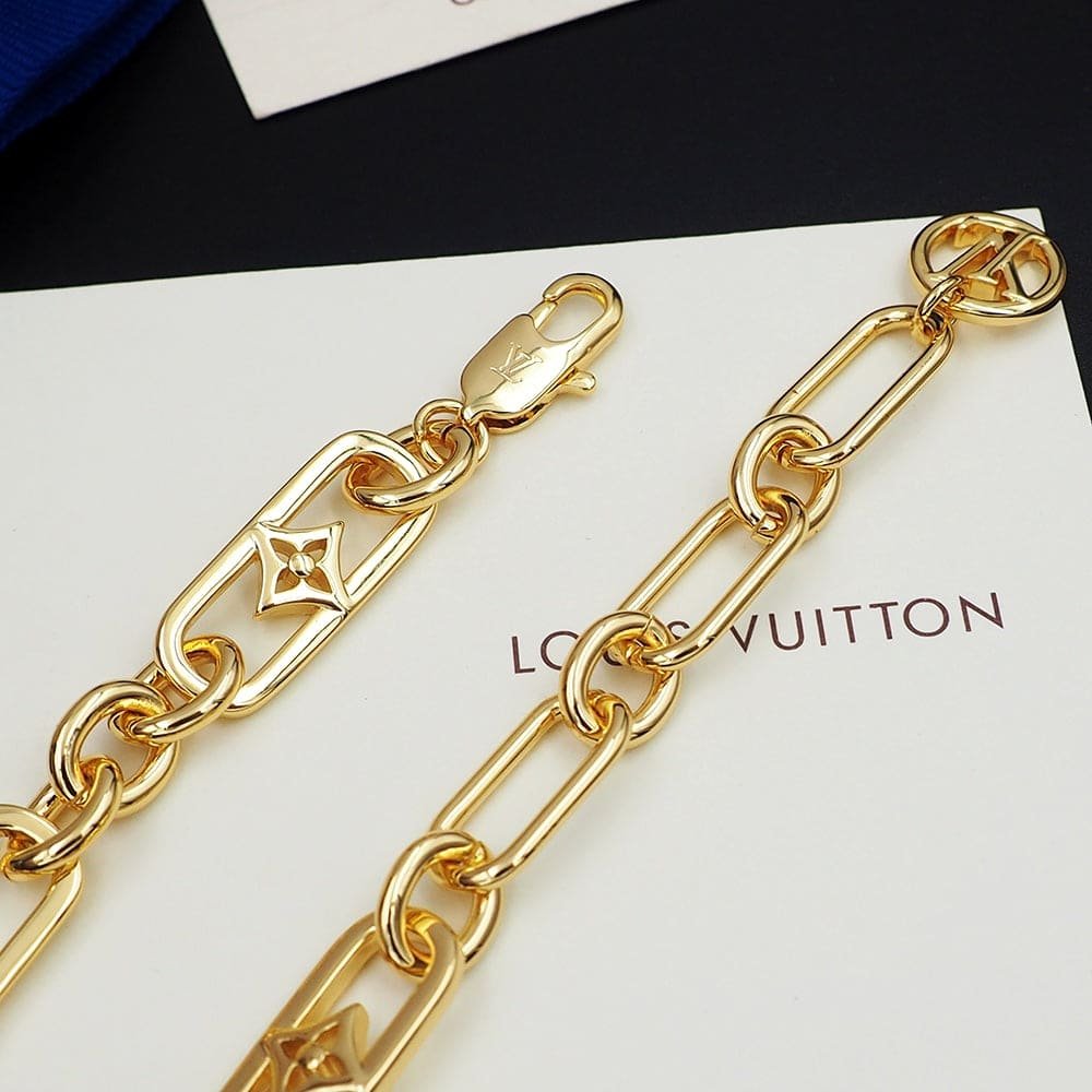 LV Chain Flower Charm Bracelet - Image 9