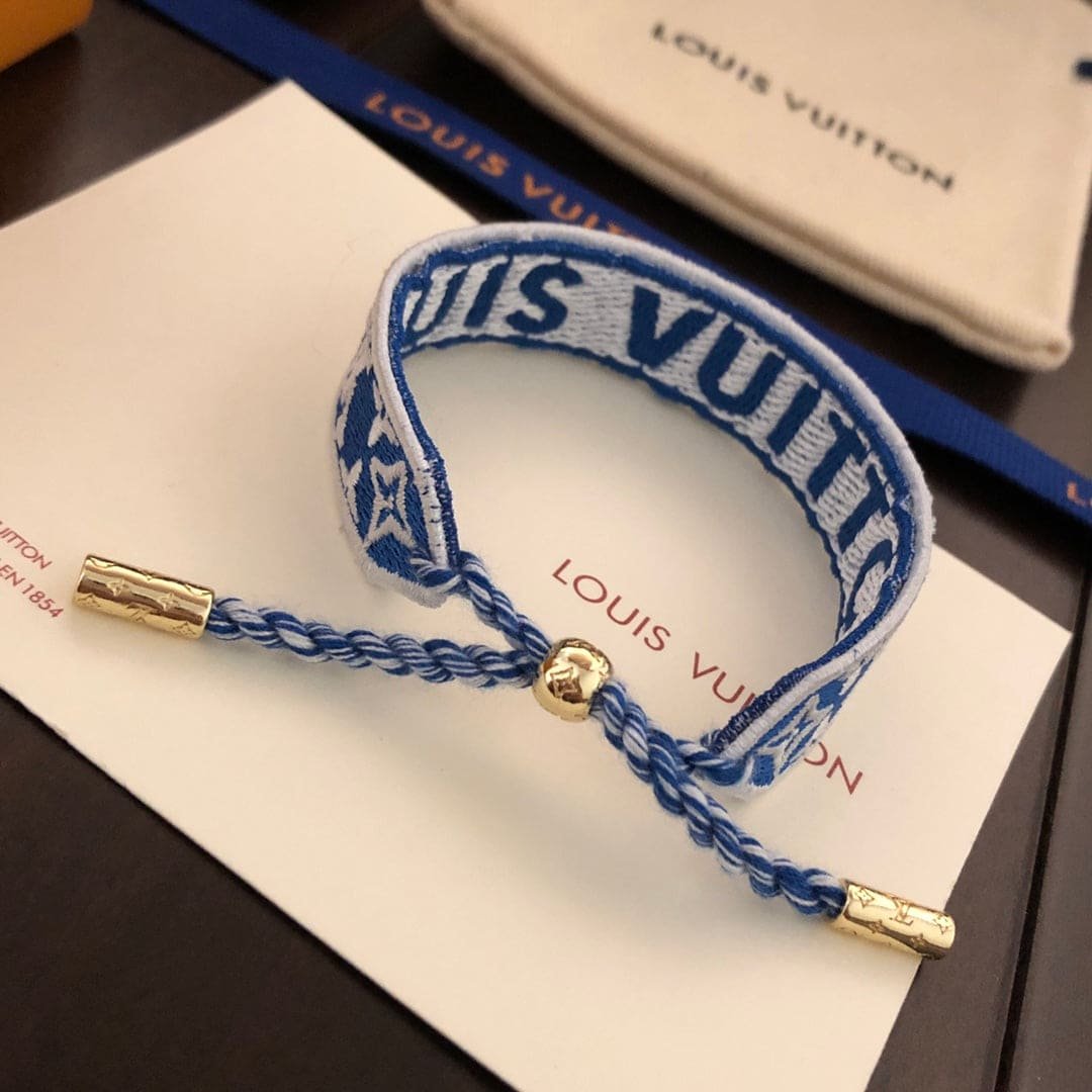 LV Embroidered Fabric Bracelet - Image 7