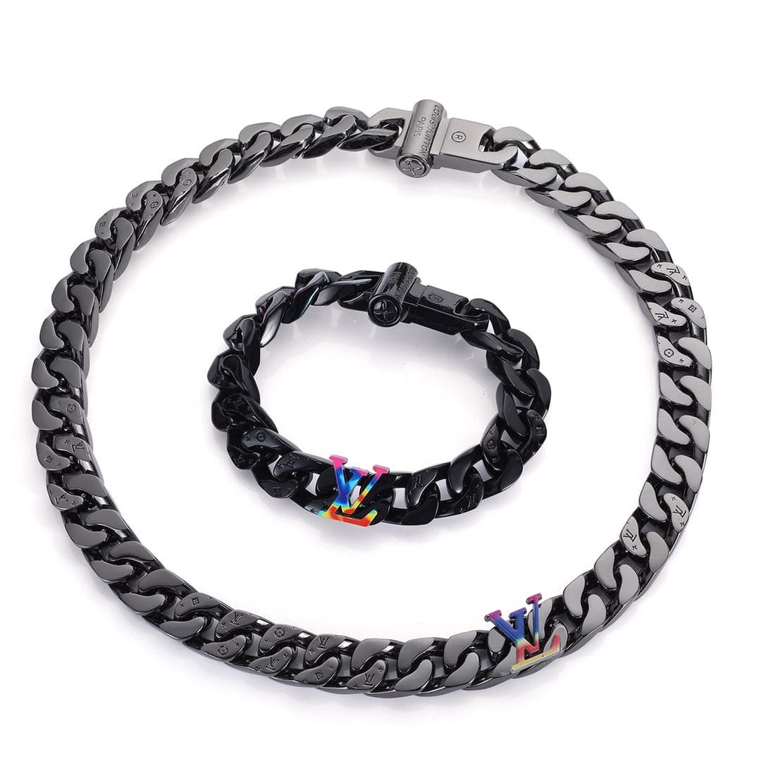 Alternative view of LV Black Cuban Link Bracelet