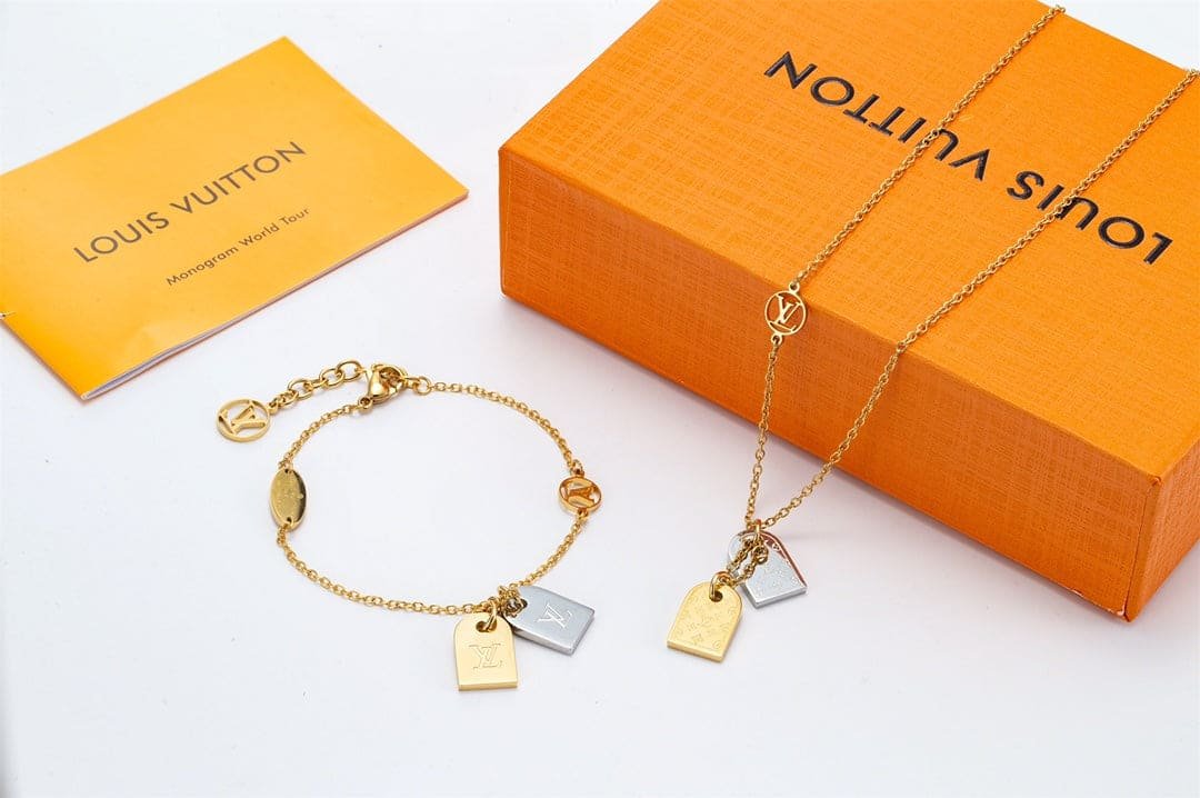 LV Monogram Tag Gold And Silver Charm Bracelet - Image 7