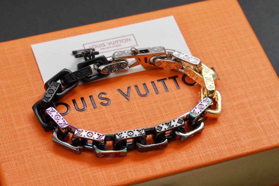 LV Multicolor Chain Bracelet - Image 8