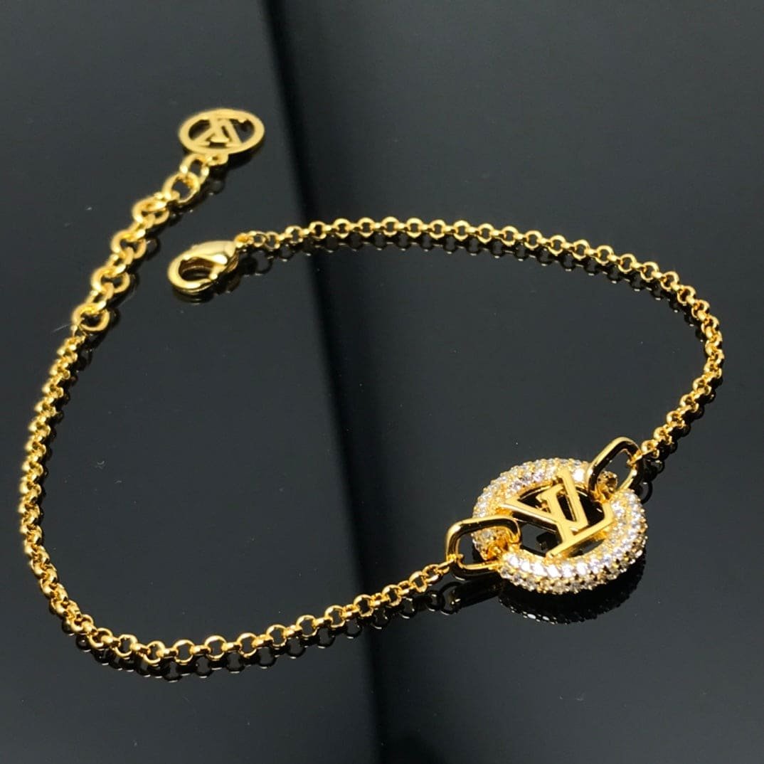LV Crystal Logo Chain Bracelet - Image 4