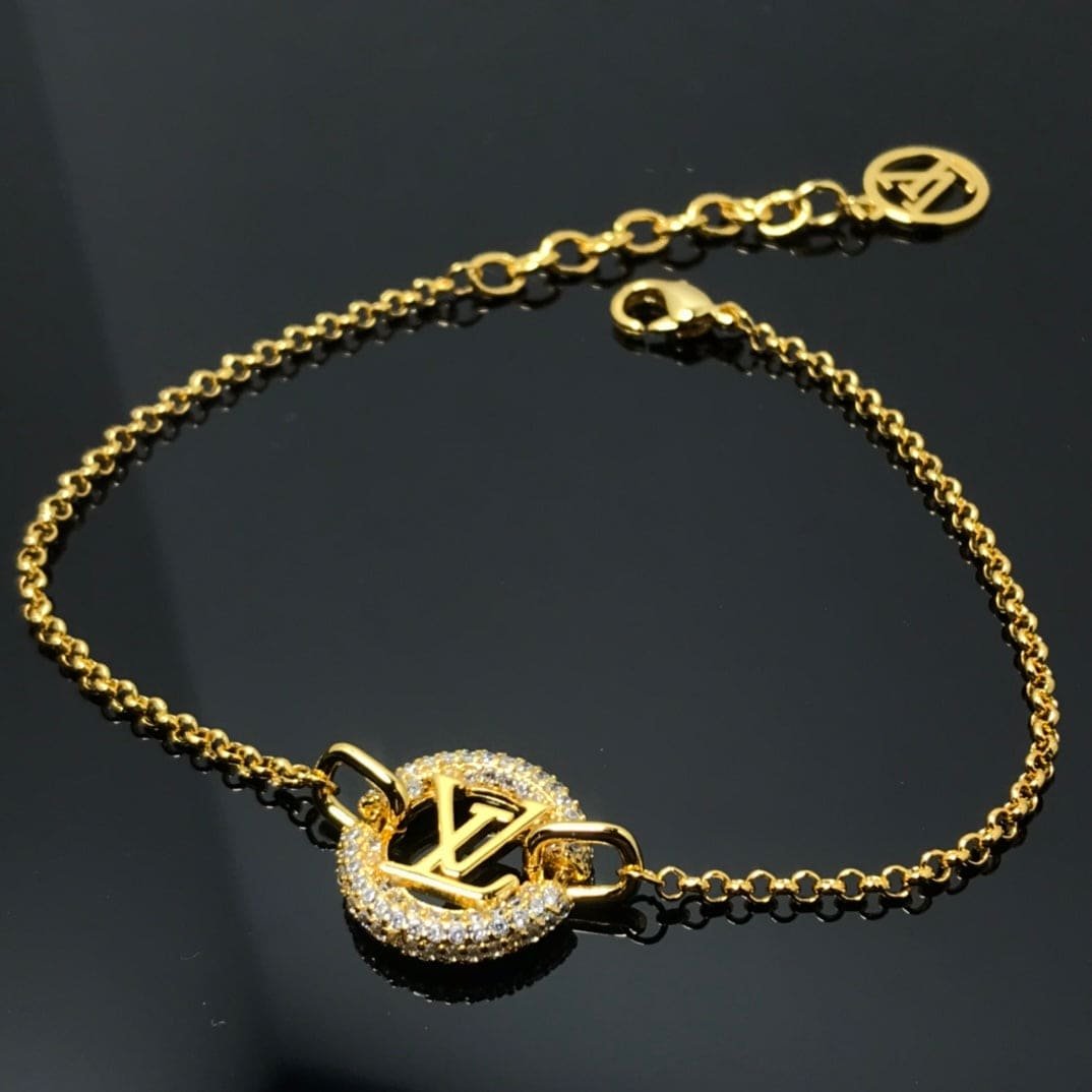 LV Crystal Logo Chain Bracelet - Image 5