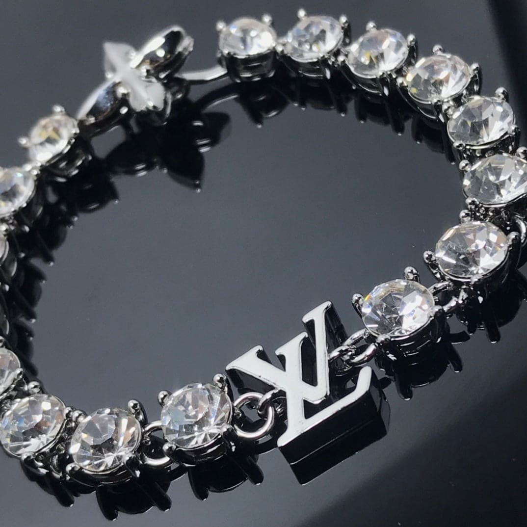 LV Diamond Tennis Chain Bracelet - Image 8