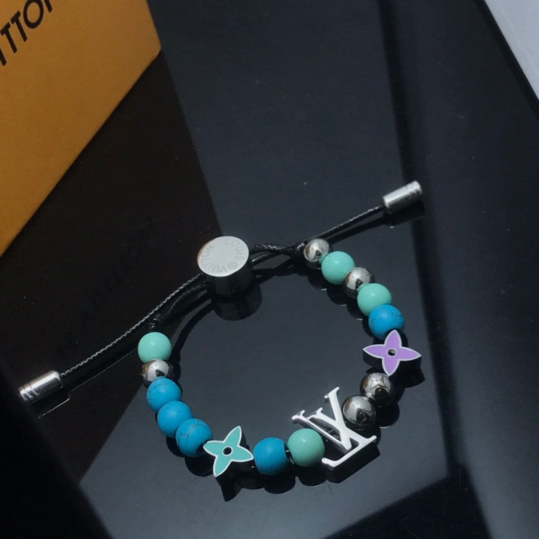 LV Multi-Stone Cord Adjustable Bracelet - Image 5