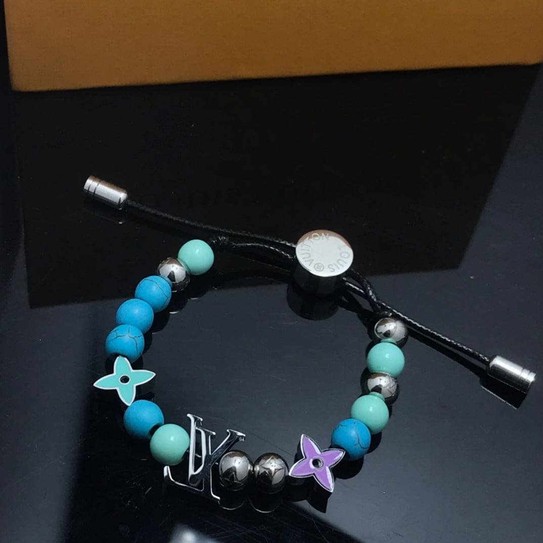 LV Multi-Stone Cord Adjustable Bracelet - Image 6
