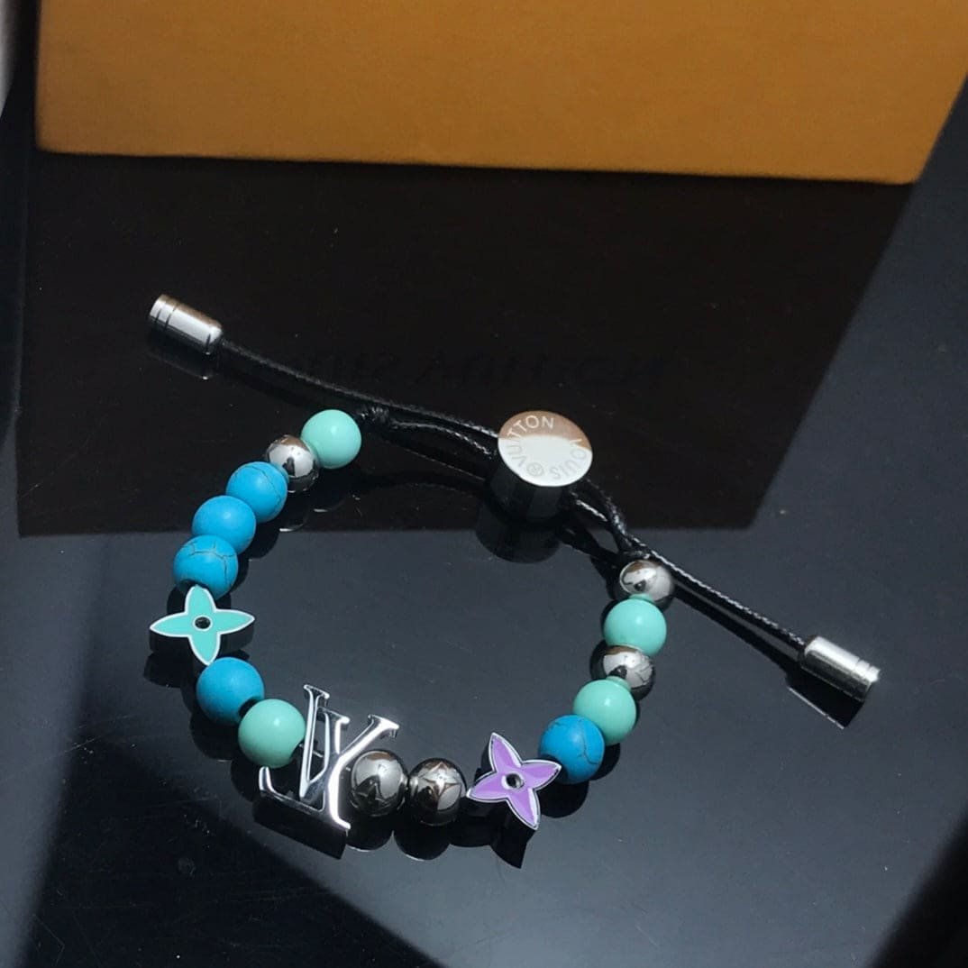 LV Multi-Stone Cord Adjustable Bracelet - Image 3
