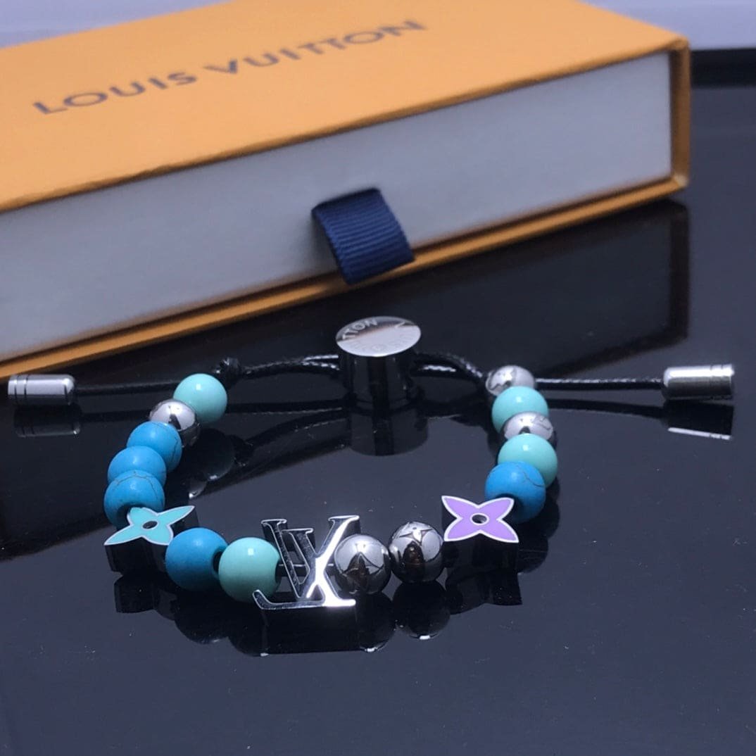 LV Multi-Stone Cord Adjustable Bracelet - Image 4