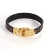  LV Monogram Leather Buckle Bracelet