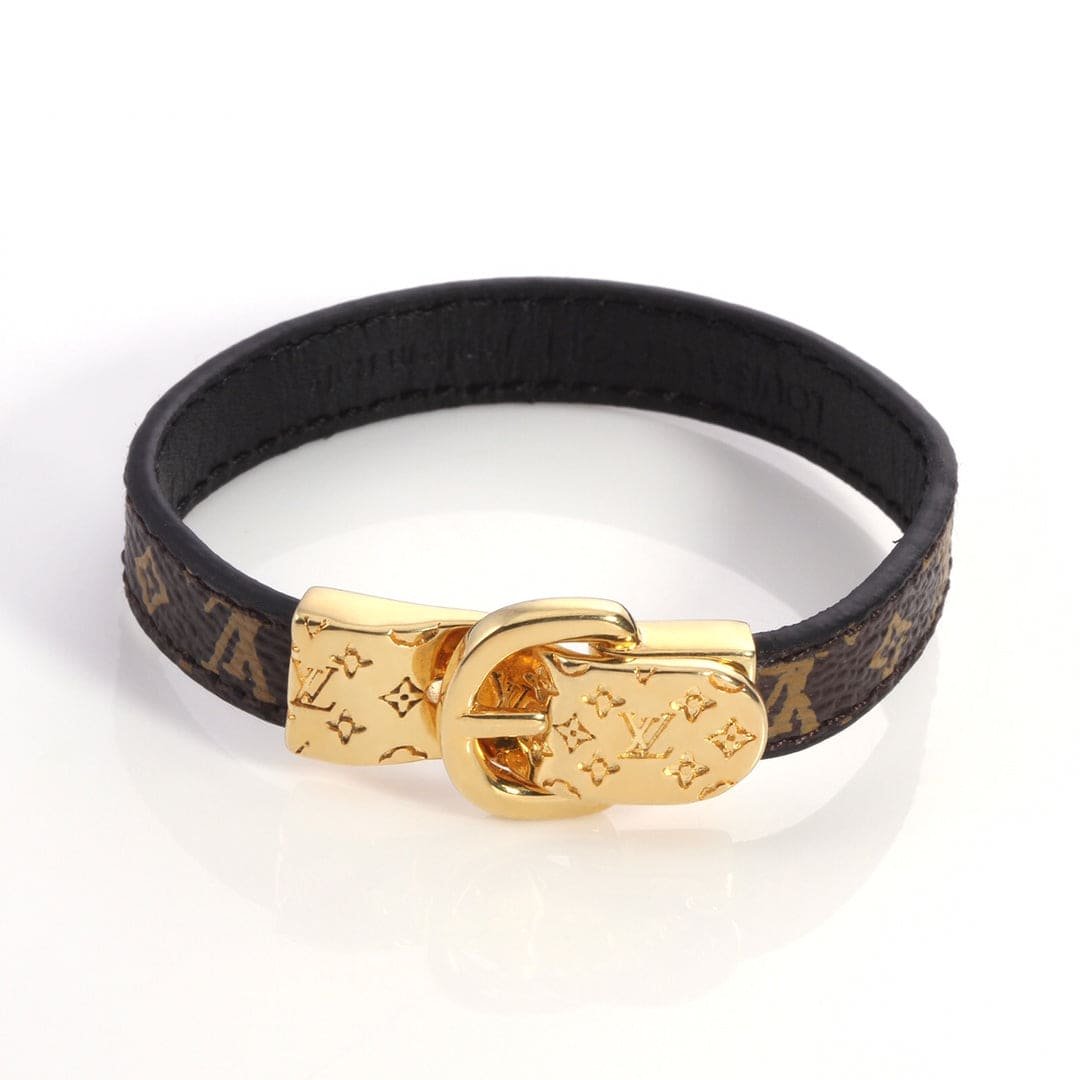 LV Monogram Leather Buckle Bracelet