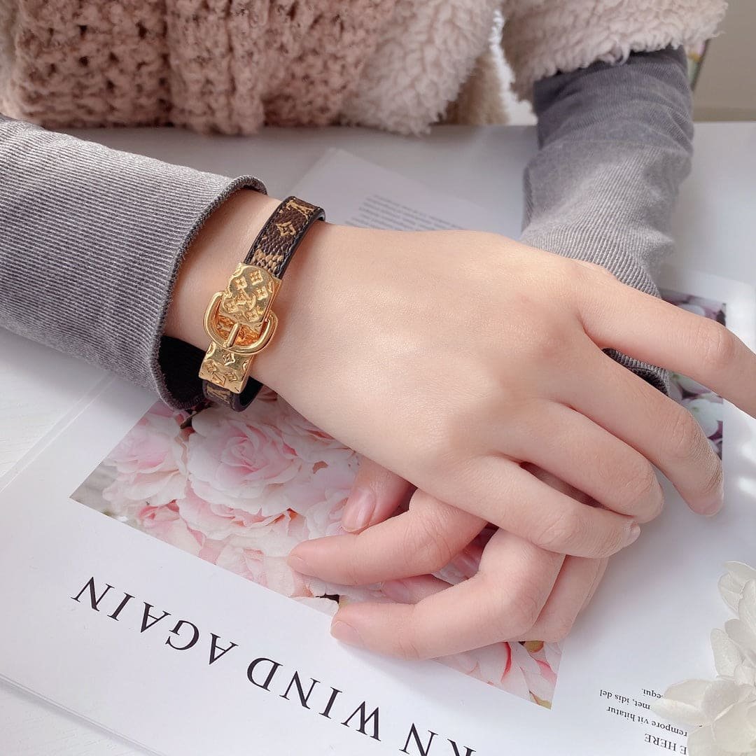 LV Monogram Leather Buckle Bracelet - Image 3