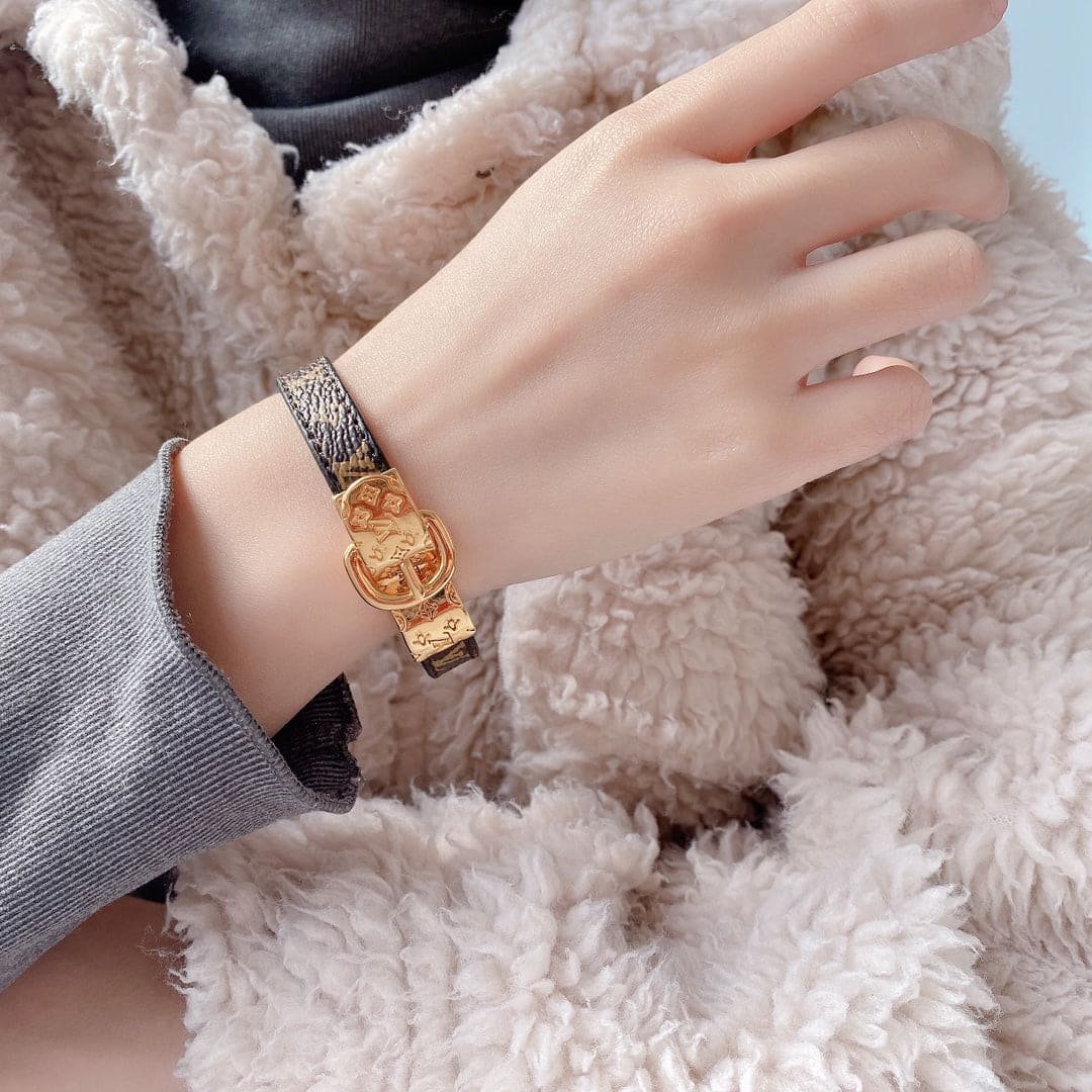 LV Monogram Leather Buckle Bracelet - Image 5