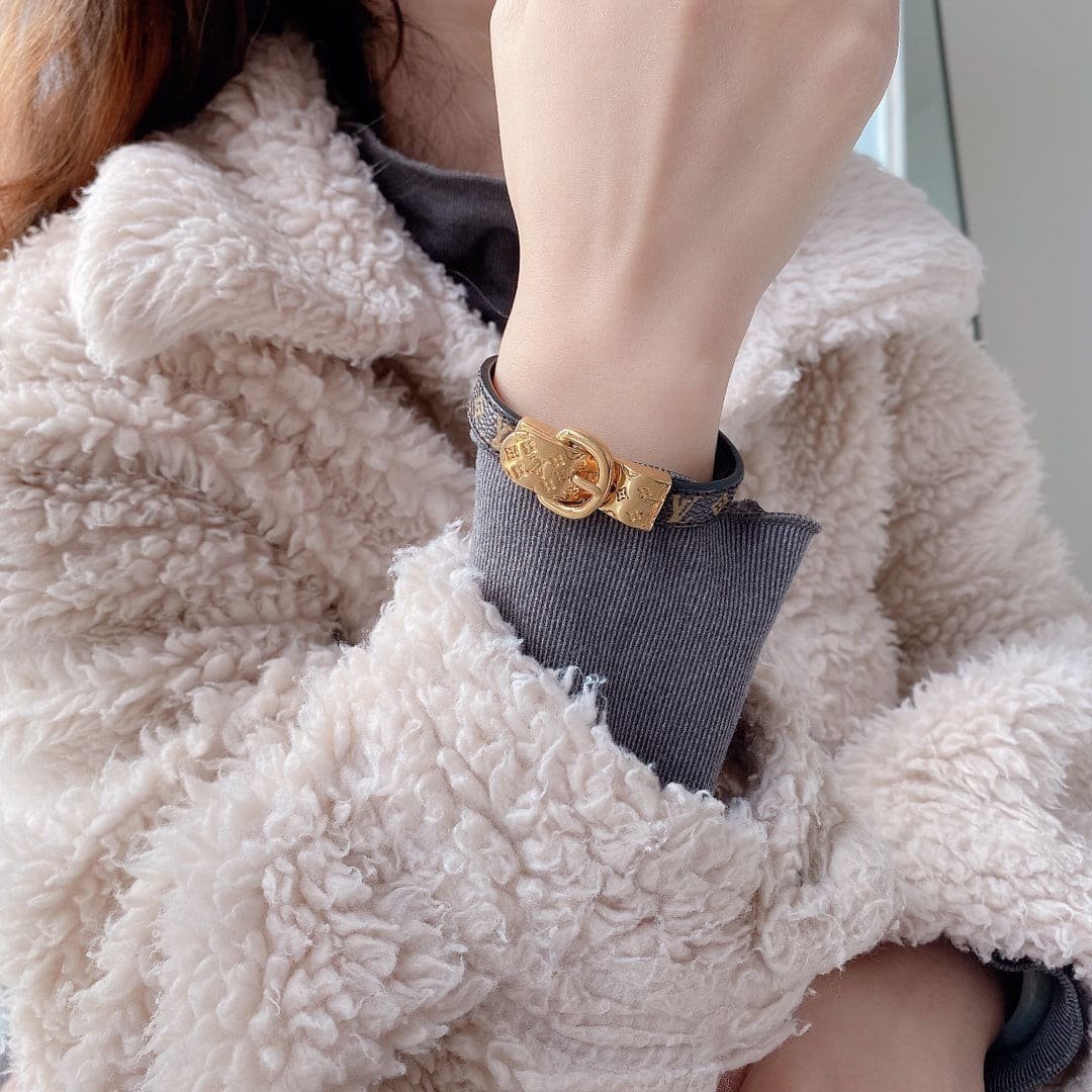 LV Monogram Leather Buckle Bracelet - Image 9
