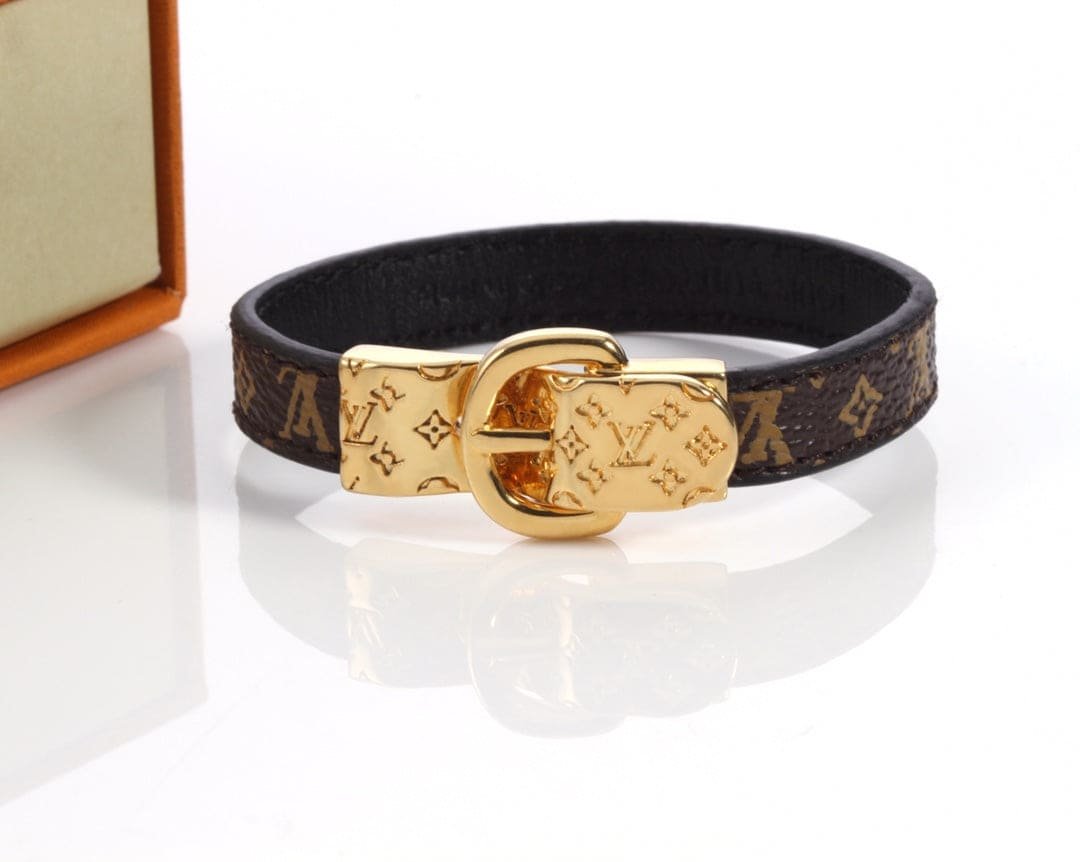 Alternative view of  LV Monogram Leather Buckle Bracelet