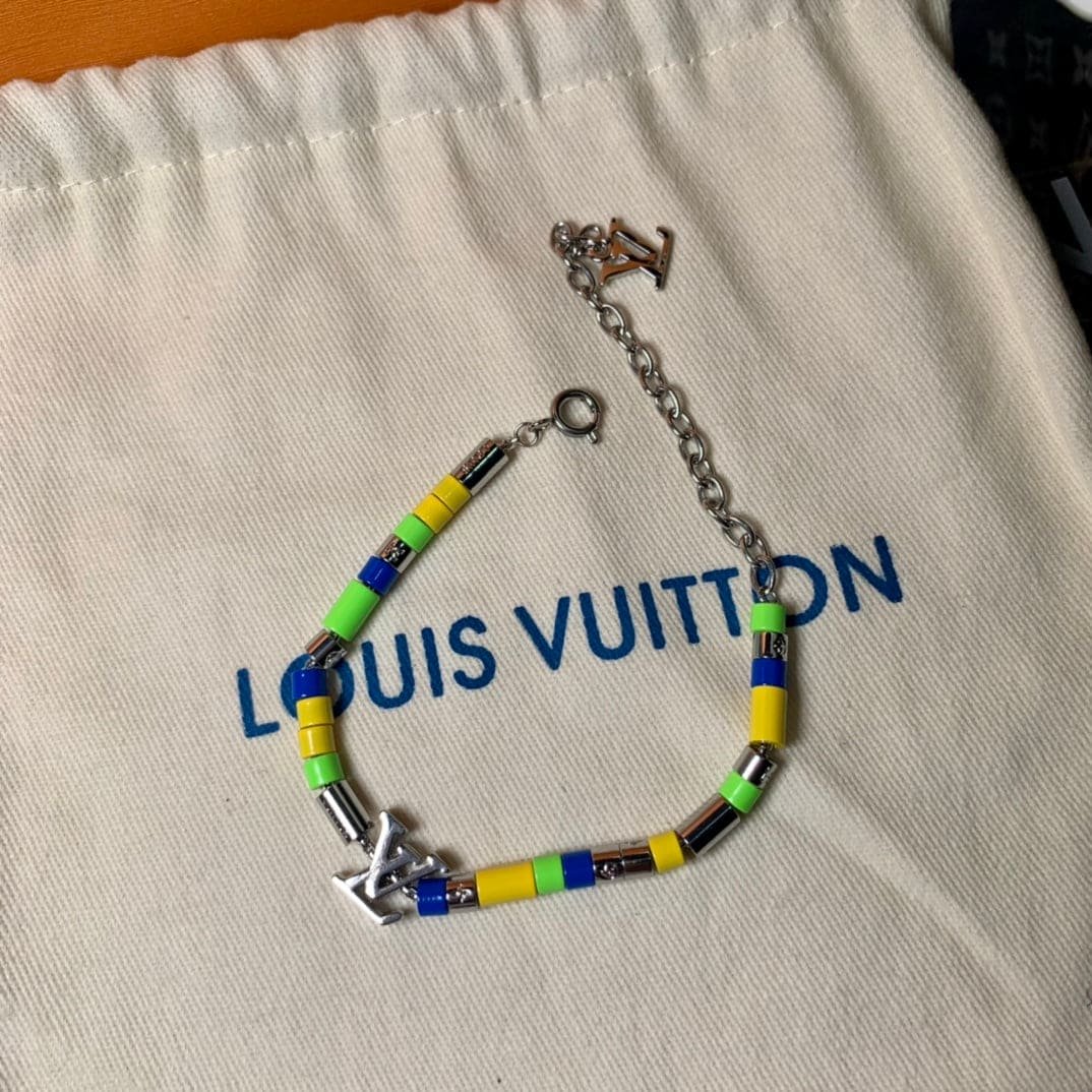 Alternative view of  LV Multicolor Bead & Logo Silver-Tone Bracelet