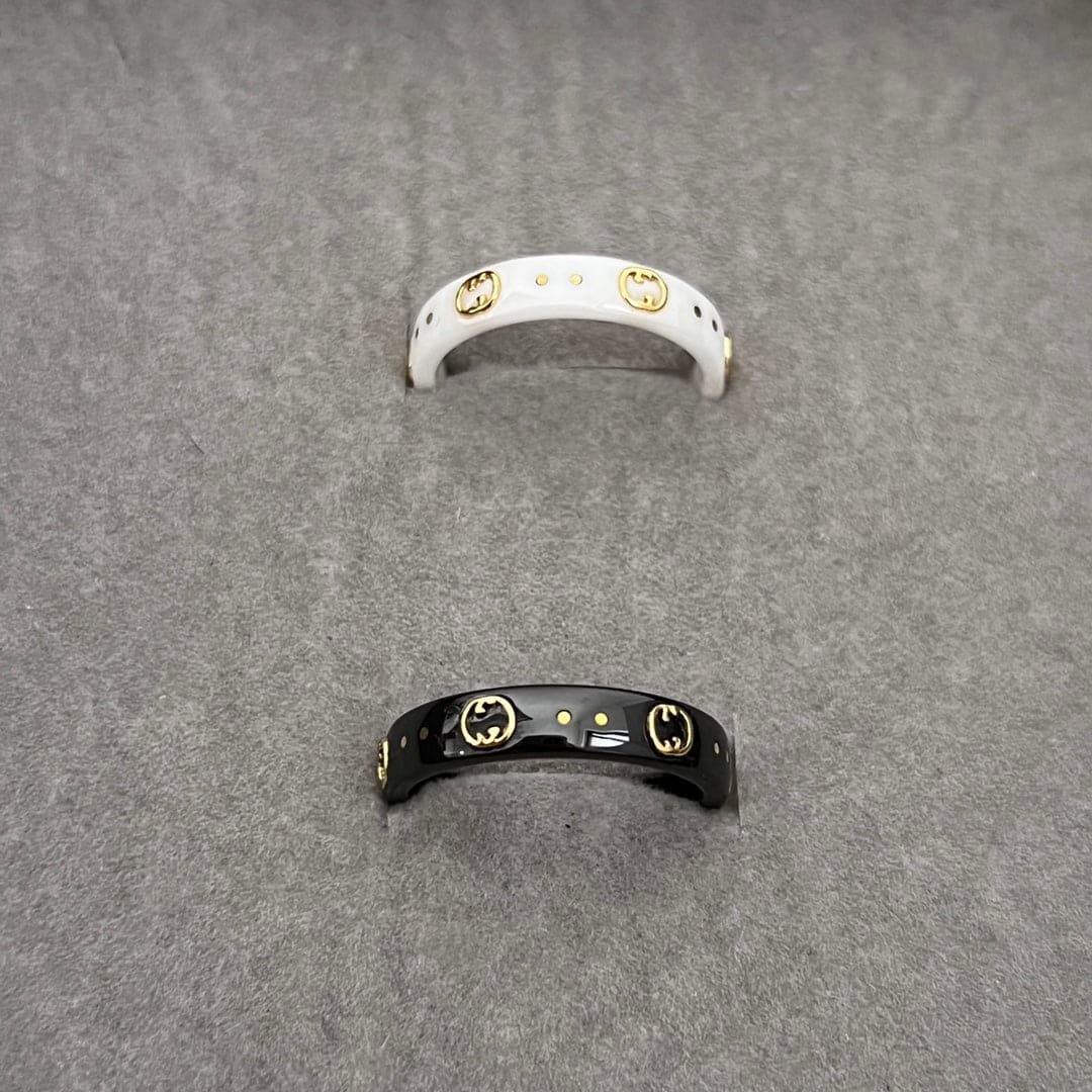 18K Double Gucci Icon White Zirconia Ring - Image 4