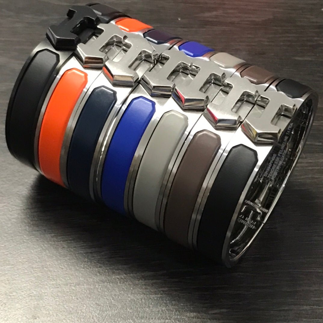 Alternative view of Hermès H-Action Orange & Silver Plated Bangle