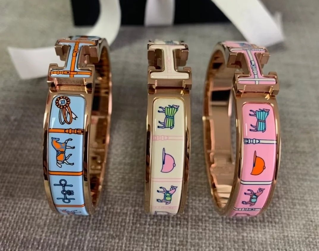 Alternative view of  Hermès Rose Gold Plated Horse Print Bracelet