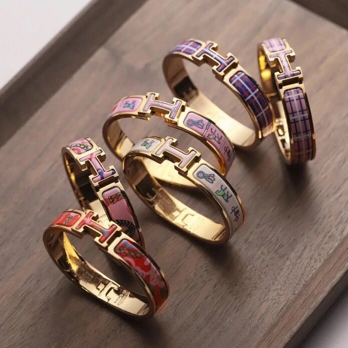 Hermès Plated Equestrian Enamel Bracelet - Image 5