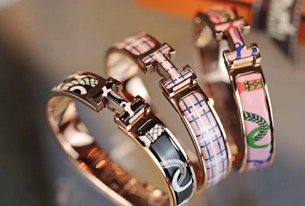 Hermès Plated Equestrian Enamel Bracelet - Image 7
