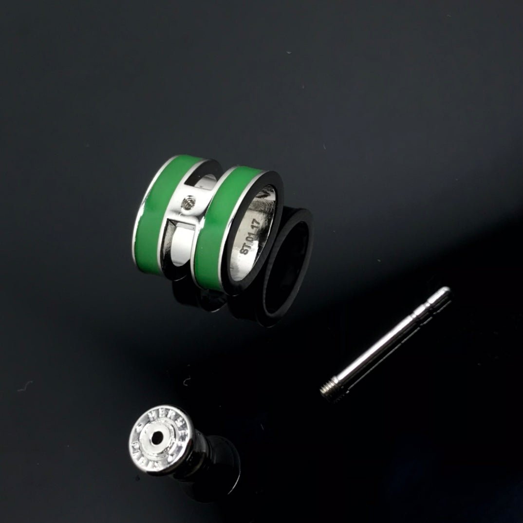 Hermès Pop H Green Enamel & Gold Earrings - Image 6