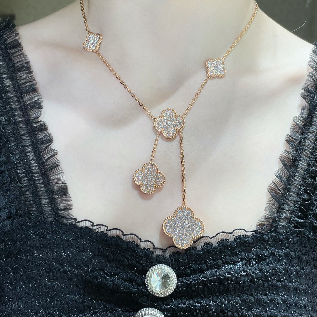 VCA Clover 6 Motif Diamond Paved Necklace